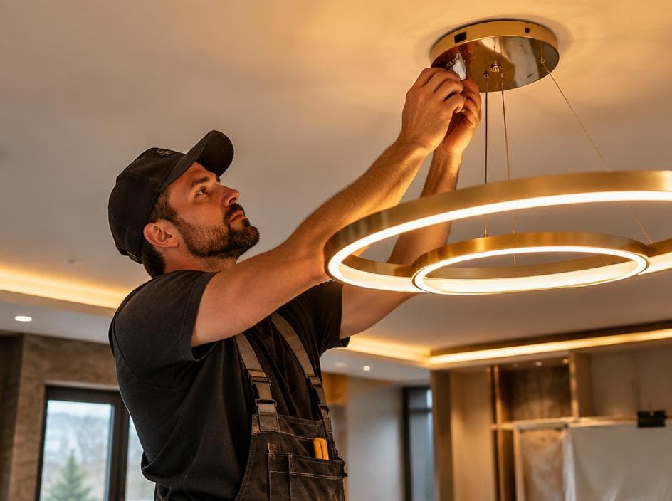 Instalação elétrica profissional de iluminação premium